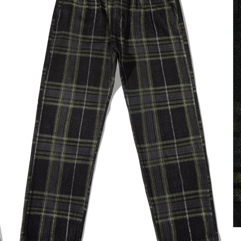 The hundreds check pants ( black )